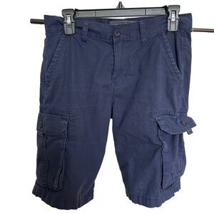 Angelo Litrico Mens Cargo Shorts Navy Blue Pockets‎ Size 30 Cotton